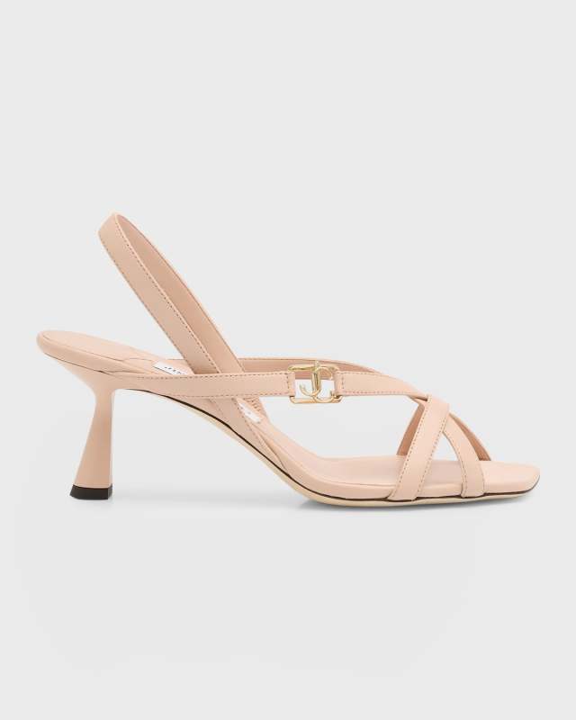 Jess Leather Crisscross Slingback Sandals